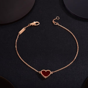 [Bling Jewelrys] HERZ-KARNEOL-ARMBAND IN ROSÉGOLD