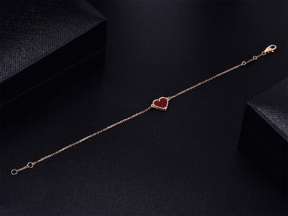 [Bling Jewelrys ]HEART CARNELIAN PINK GOLD BRACELET