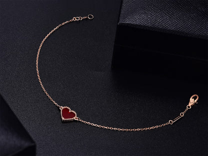 [Bling Jewelrys ]HEART CARNELIAN PINK GOLD BRACELET