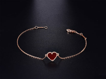 [Bling Jewelrys ]HEART CARNELIAN PINK GOLD BRACELET