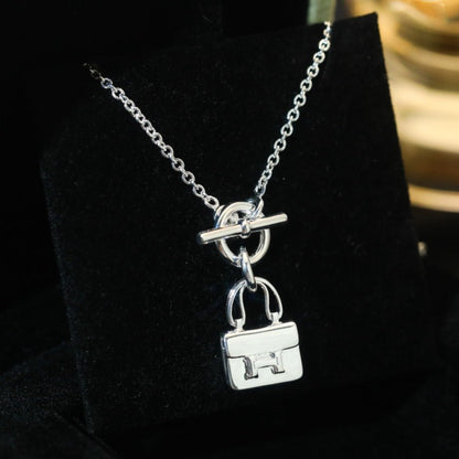 [Bling Jewelrys ]POP H PEDANT SILVER NECKLACE