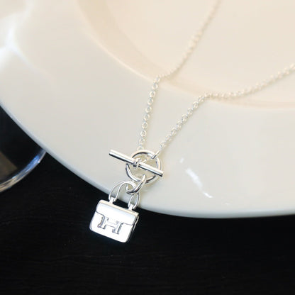 [Bling Jewelrys ]POP H PEDANT SILVER NECKLACE