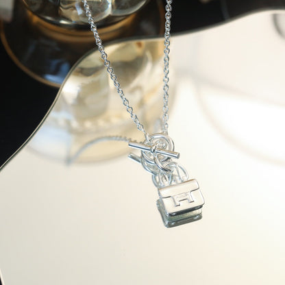 [Bling Jewelrys ]POP H PEDANT SILVER NECKLACE