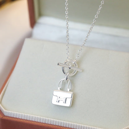 [Bling Jewelrys ]POP H PEDANT SILVER NECKLACE