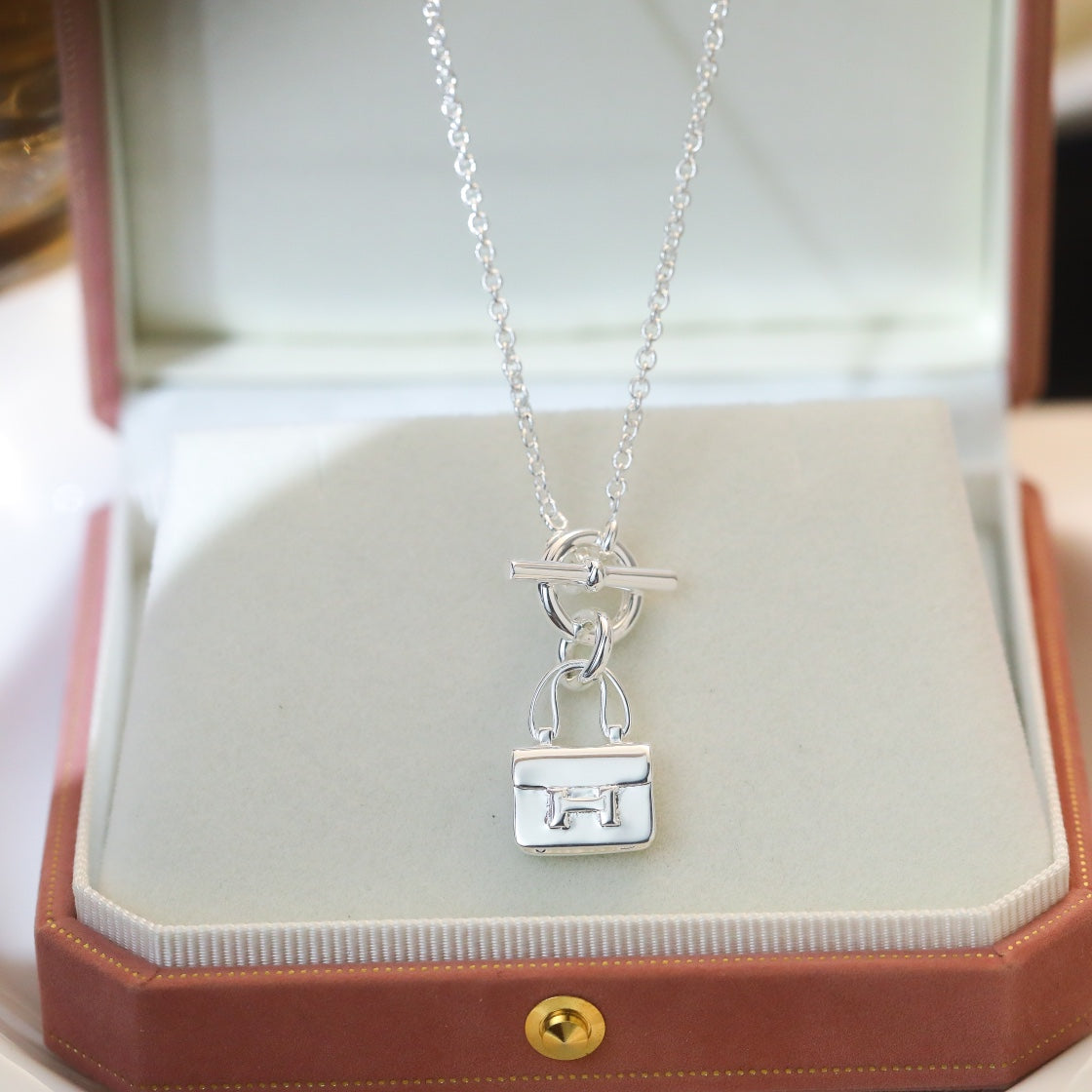 [Bling Jewelrys ]POP H PEDANT SILVER NECKLACE
