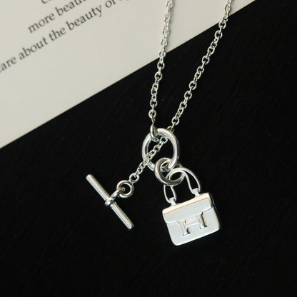 [Bling Jewelrys ]POP H PEDANT SILVER NECKLACE