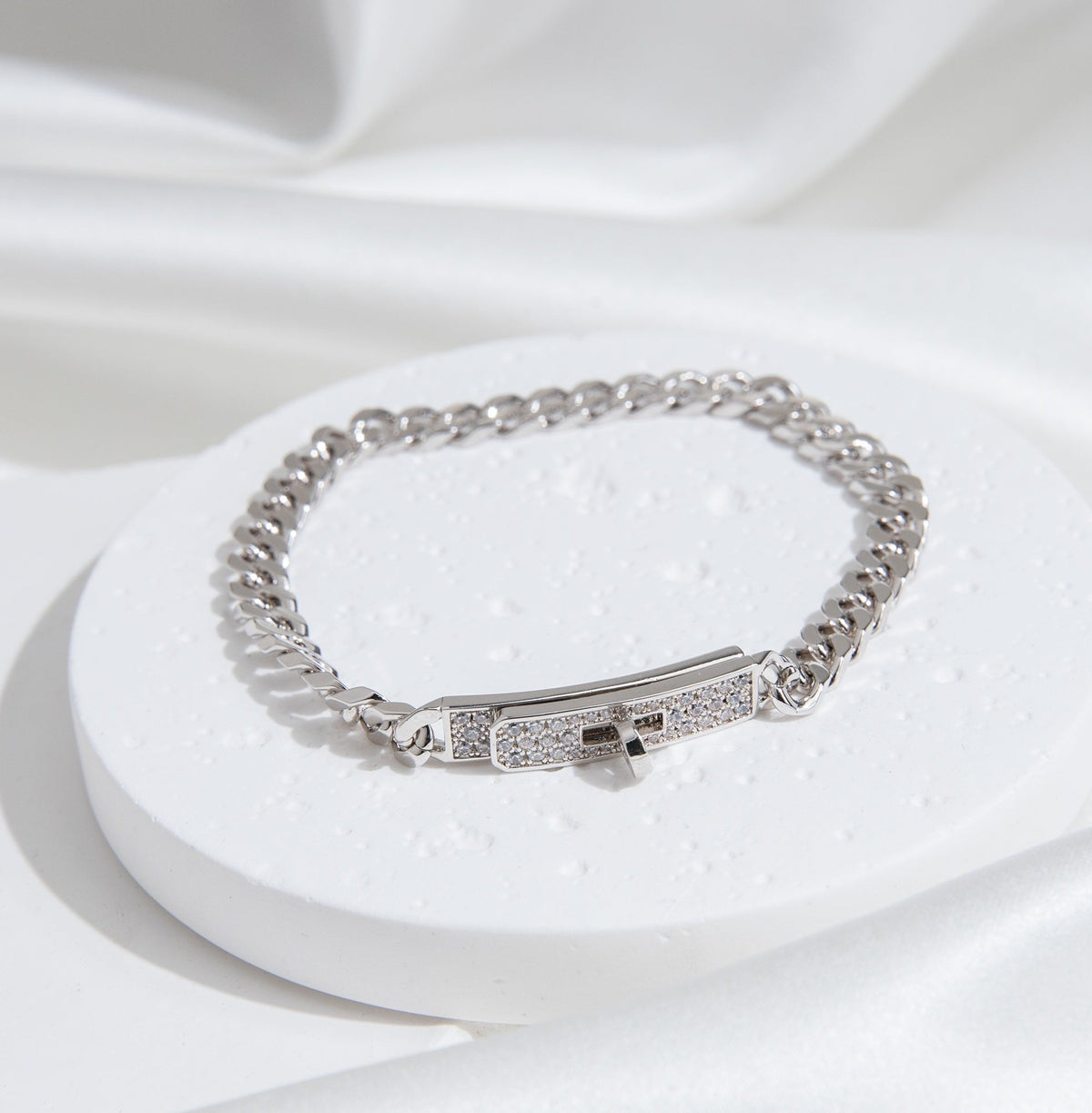[Bling Jewelrys ]KELLY CHAIN SILVER DIAMOND BRACELET