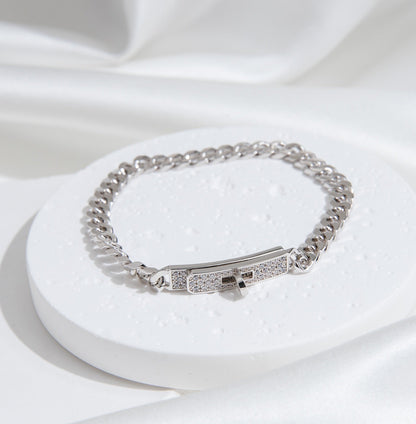 [Bling Jewelrys ]KELLY CHAIN SILVER DIAMOND BRACELET
