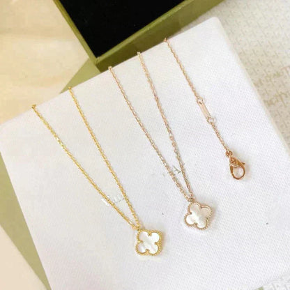 [Bling Jewelrys] CLOVER MINI 9,5 MM HALSKETTE MIT WEISSEM PERLMUTT