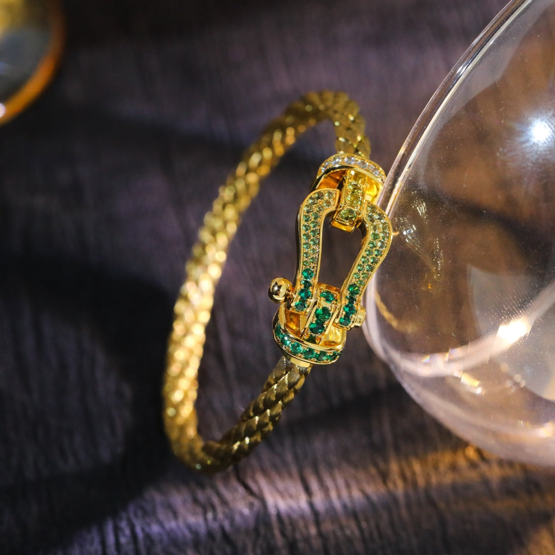 [Bling Jewelrys ]FORCE 10 GOLD GREEN DIAMOND PAVED