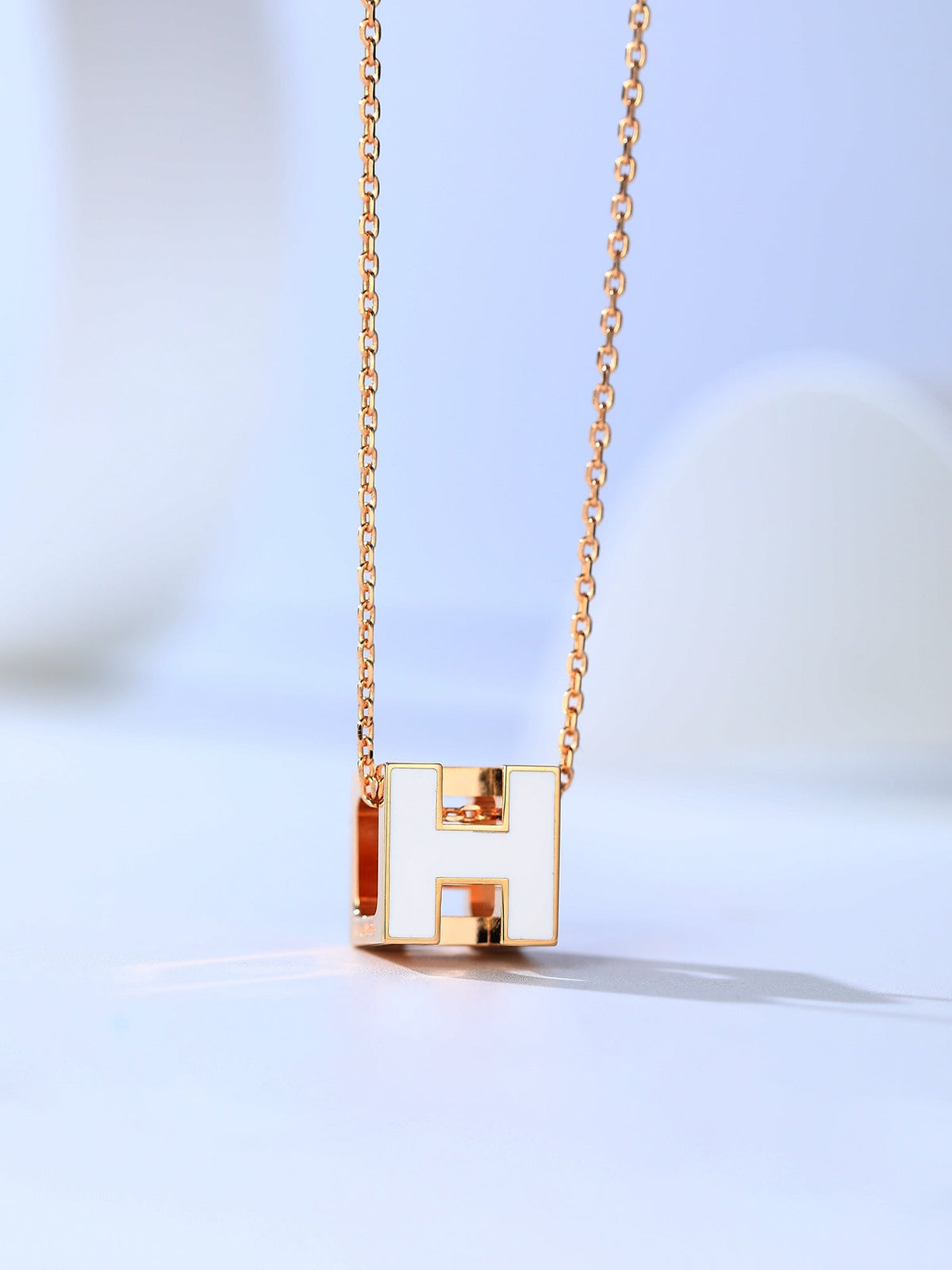[Bling Jewelrys ]H CAGE PINK GOLD NECKLACE