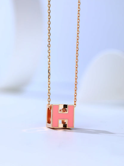 [Bling Jewelrys ]H CAGE PINK GOLD NECKLACE