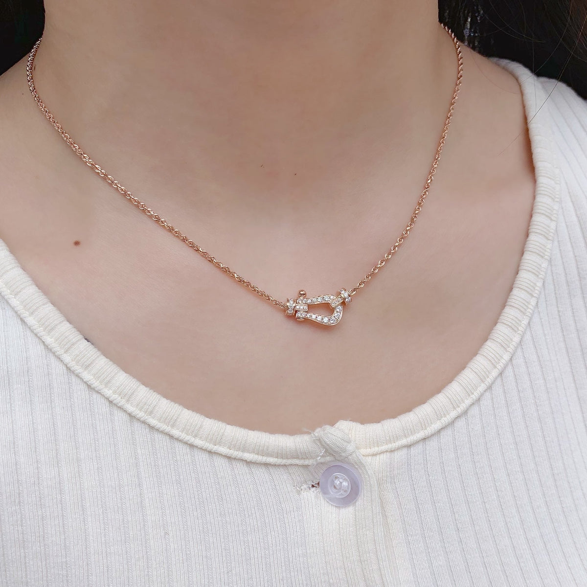 [Bling Jewelrys ]FORCE 10 ROSÉGOLD-DIAMANT-HALSKETTE