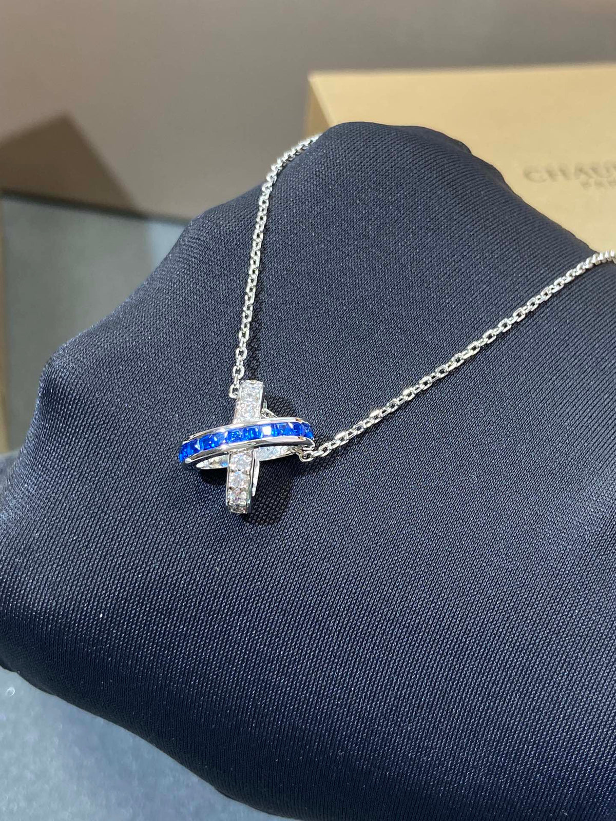 [Bling Jewelry] LIENS DIAMANT-SILBERHALSKETTE