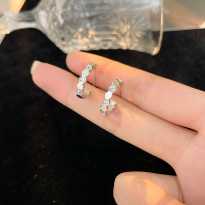 [Bling Jewelrys ]BEE LOVE DIAMOND HOOP EARRINGS