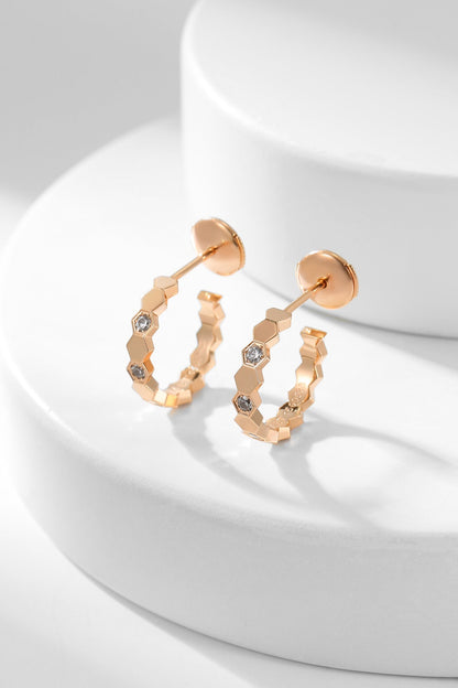 [Bling Jewelrys ]BEE LOVE DIAMOND HOOP EARRINGS