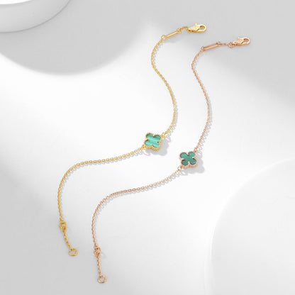 [Bling Jewelrys ]KLEEBLATT-ARMBAND MALACHIT 1 MOTIV