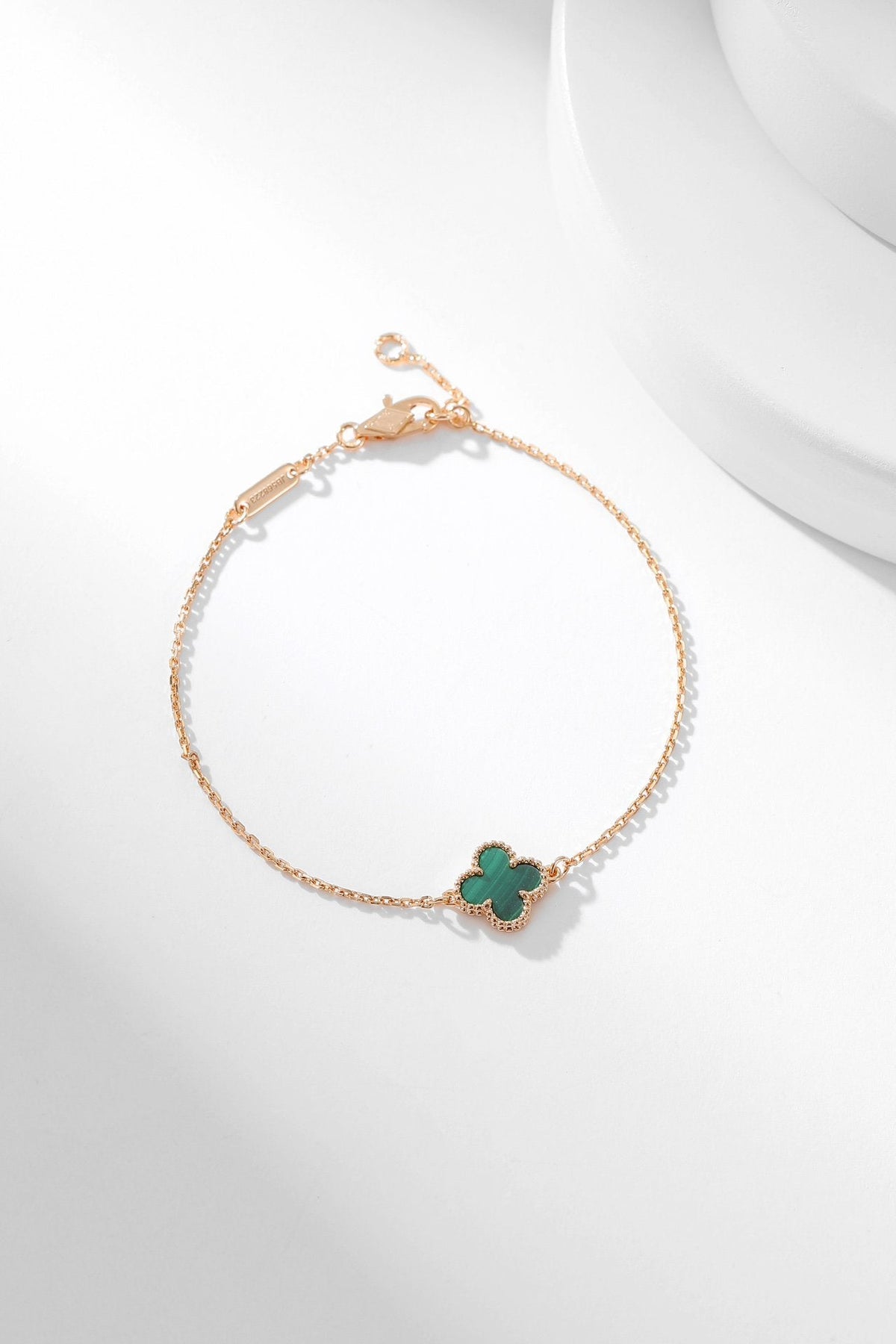 [Bling Jewelrys ]KLEEBLATT-ARMBAND MALACHIT 1 MOTIV