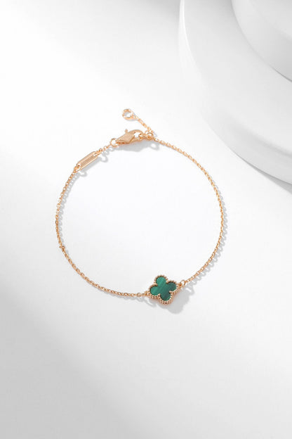 [Bling Jewelrys ]KLEEBLATT-ARMBAND MALACHIT 1 MOTIV
