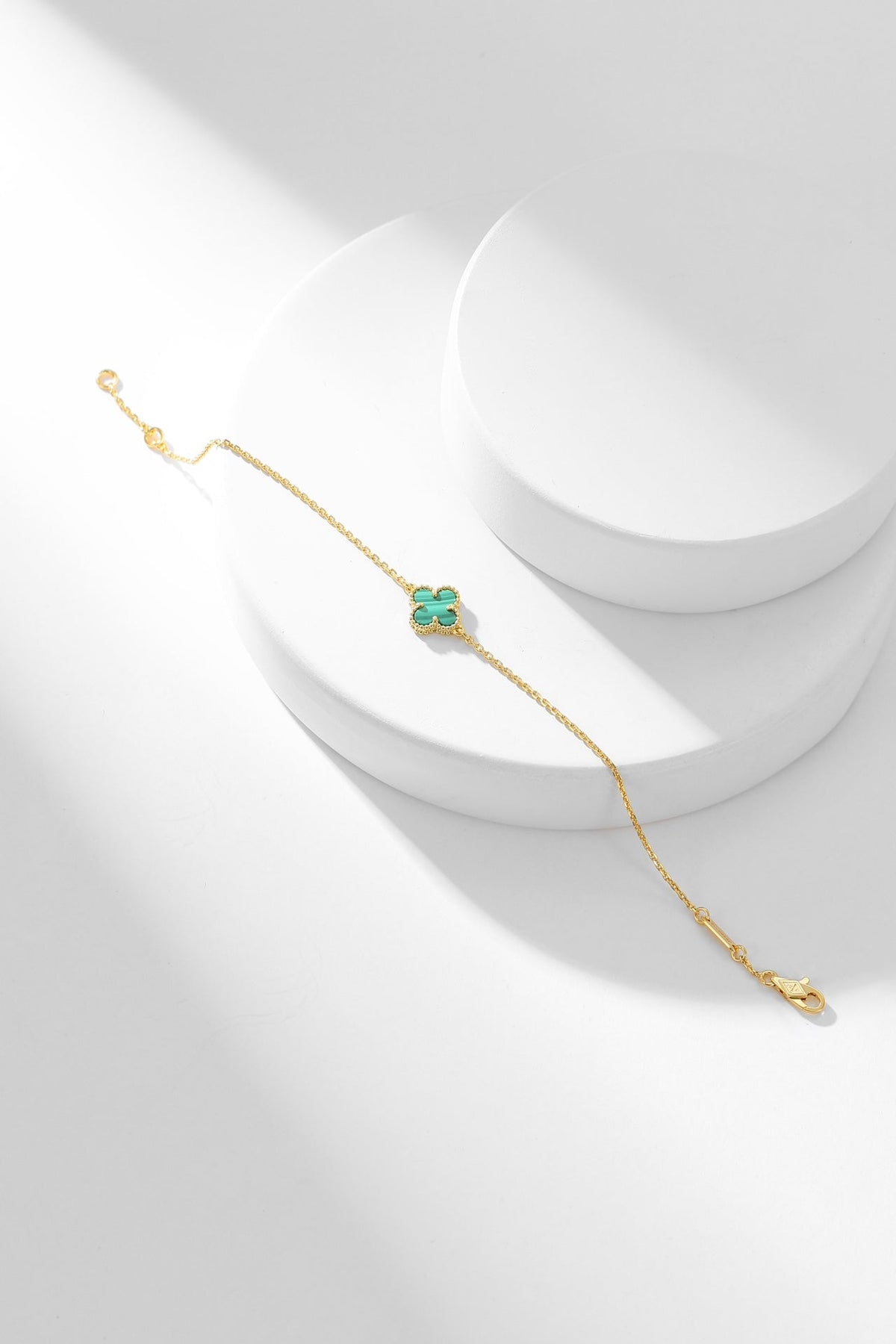 [Bling Jewelrys ]KLEEBLATT-ARMBAND MALACHIT 1 MOTIV