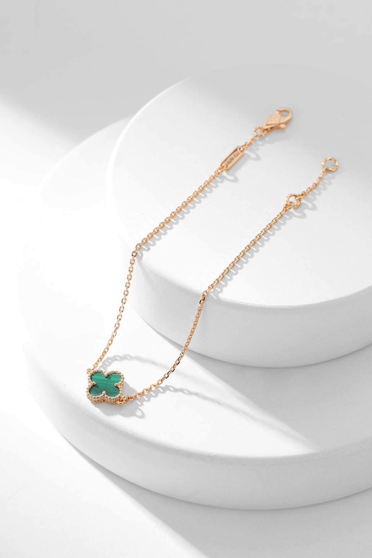 [Bling Jewelrys ]KLEEBLATT-ARMBAND MALACHIT 1 MOTIV