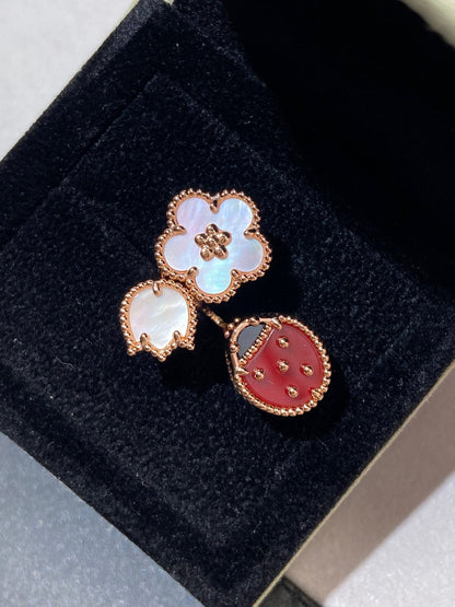 [Bling Jewelrys ]LUCKY 3 MOTIF ROSE GOLD RING