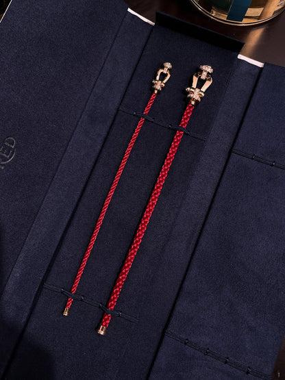 [Bling Jewelrys ]FORCE 10 HALF DIAMOND PINK GOLD RED CORDERI LARGE AND MEDIUM MODEL