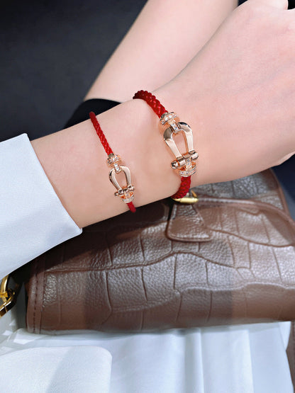 [Bling Jewelrys ]FORCE 10 HALF DIAMOND PINK GOLD RED CORDERI LARGE AND MEDIUM MODEL