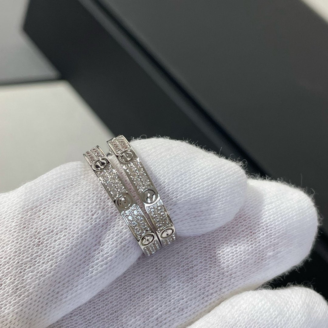 [Bling Jewelry] ラブ ダイヤモンド シルバー フープピアス