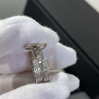 [Bling Jewelry] ラブ ダイヤモンド シルバー フープピアス