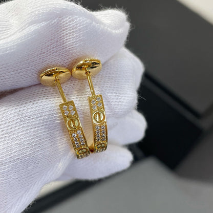 [Bling Jewelrys ]LOVE DIAMOND GOLD HOOP EARRINGS