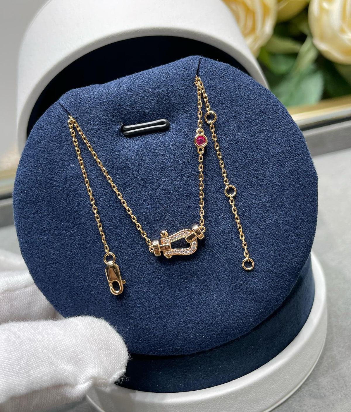 [Bling Jewelrys ]FORCE 10 DIAMOND PINK GOLD NECKLACE