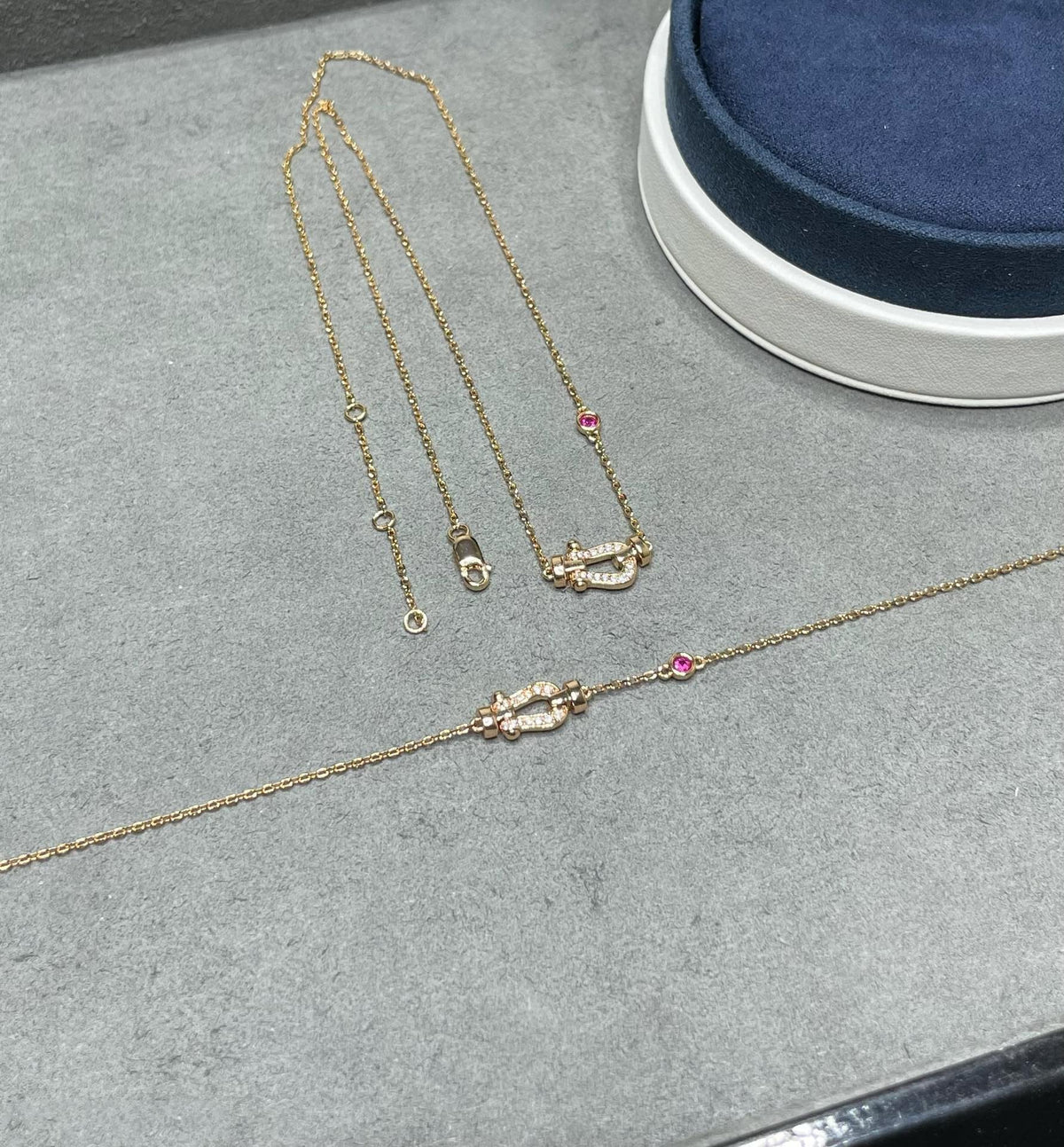 [Bling Jewelrys ]FORCE 10 DIAMOND PINK GOLD NECKLACE