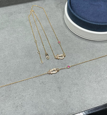 [Bling Jewelrys ]FORCE 10 DIAMOND PINK GOLD NECKLACE
