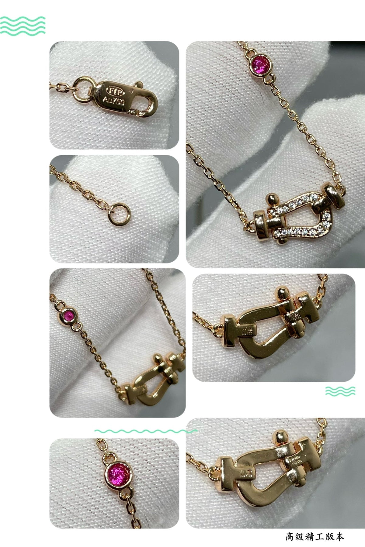 [Bling Jewelrys ]FORCE 10 DIAMOND PINK GOLD NECKLACE