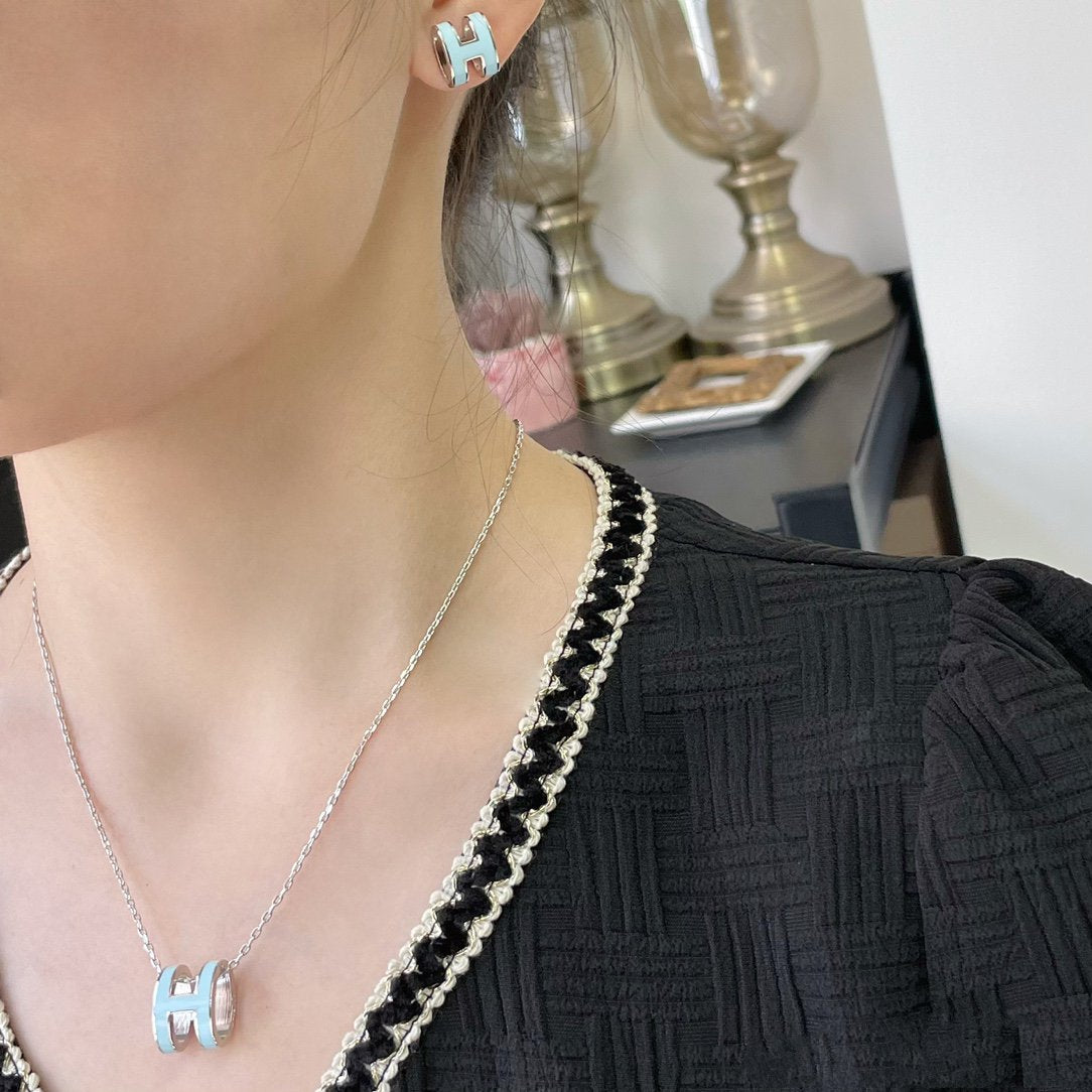 [Bling Jewelrys ]POP H SKY BLUE NECKLACE