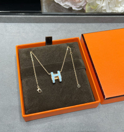 [Bling Jewelrys ]POP H SKY BLUE NECKLACE
