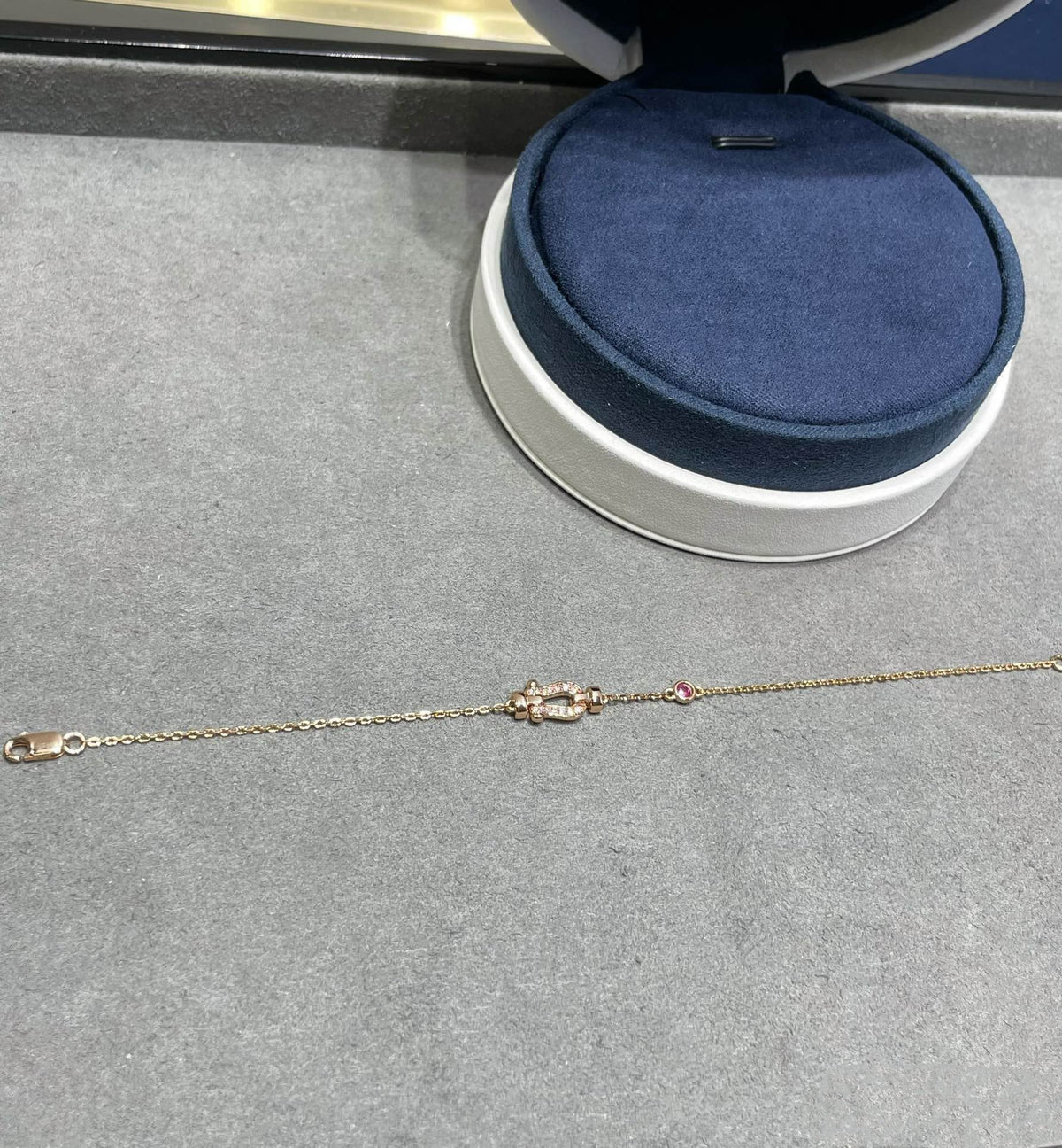 [Bling Jewelrys ]FORCE 10 DIAMOND CHAIN LINK PINK GOLD BRACELET