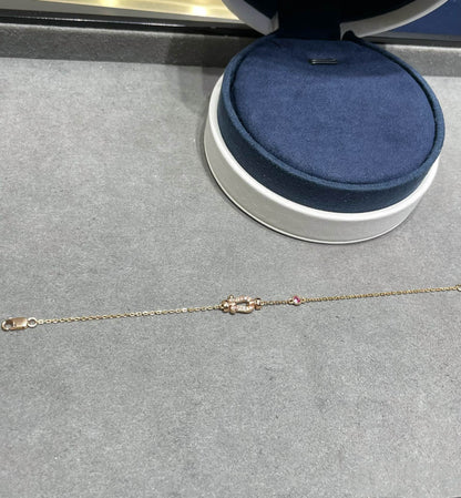 [Bling Jewelrys ]FORCE 10 DIAMOND CHAIN LINK PINK GOLD BRACELET