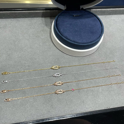 [Bling Jewelrys ]FORCE 10 DIAMOND CHAIN LINK PINK GOLD BRACELET