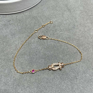 [Bling Jewelrys ]FORCE 10 DIAMOND CHAIN LINK PINK GOLD BRACELET