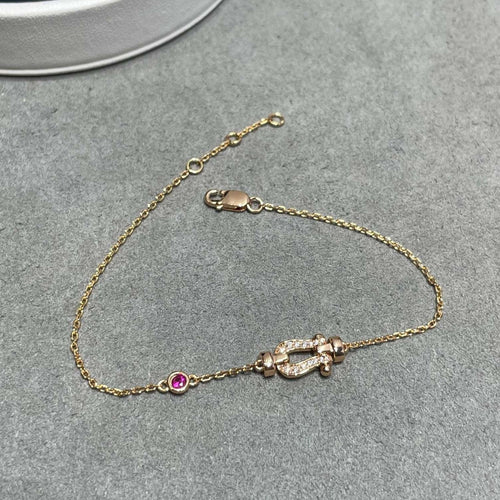 [Bling Jewelrys ]FORCE 10 DIAMOND CHAIN LINK PINK GOLD BRACELET