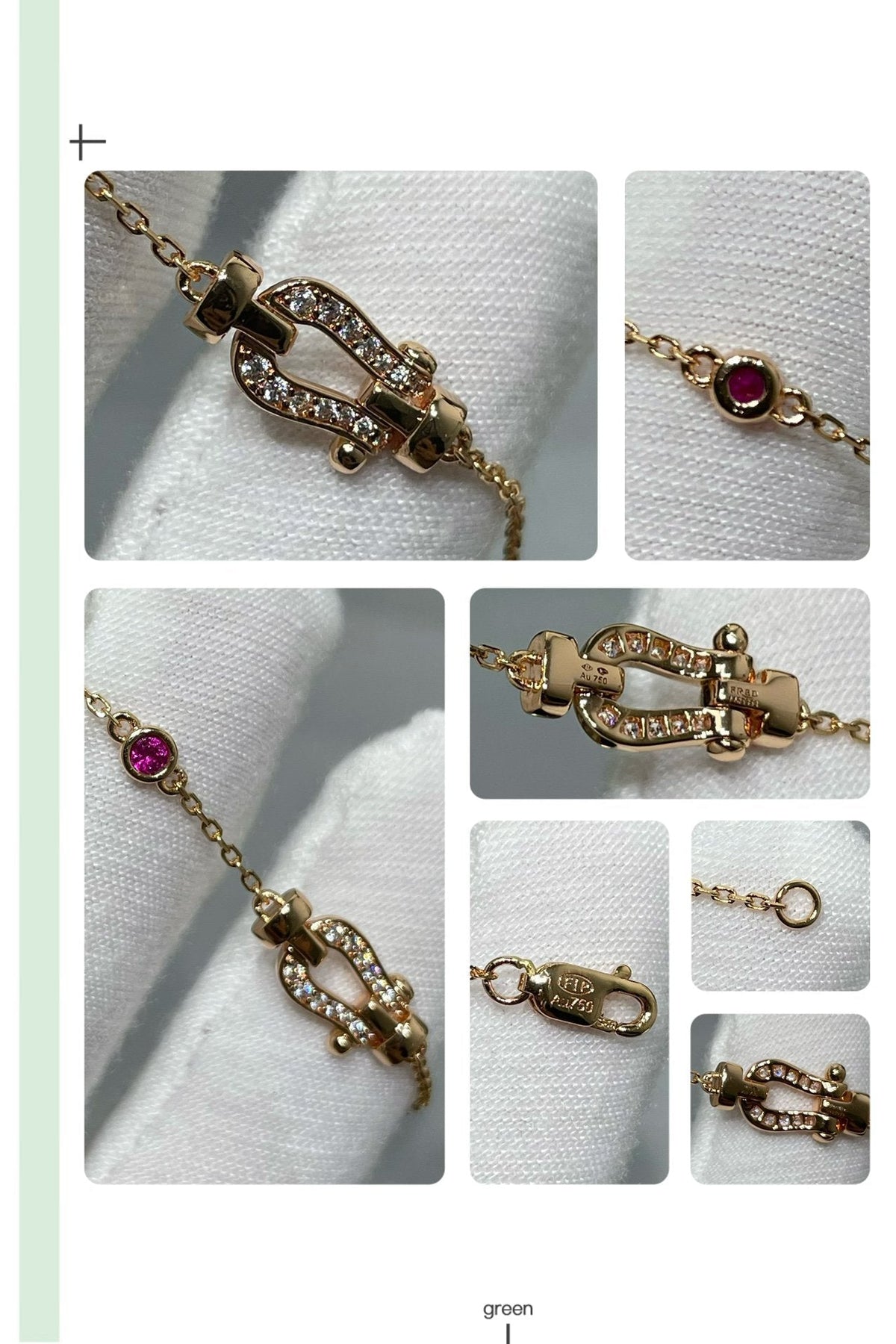 [Bling Jewelrys ]FORCE 10 DIAMOND CHAIN LINK PINK GOLD BRACELET