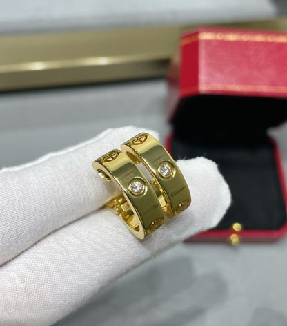 [Bling Jewelrys ]LOVE 5.5MM 1 DIAMOND EARRINGS