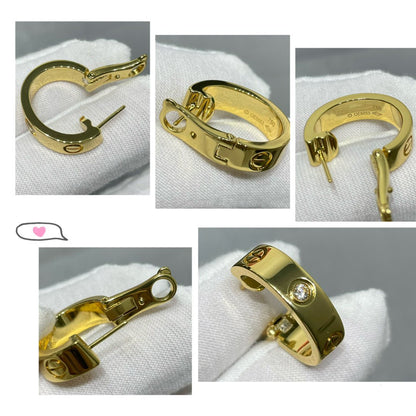 [Bling Jewelrys ]LOVE 5.5MM 1 DIAMOND EARRINGS