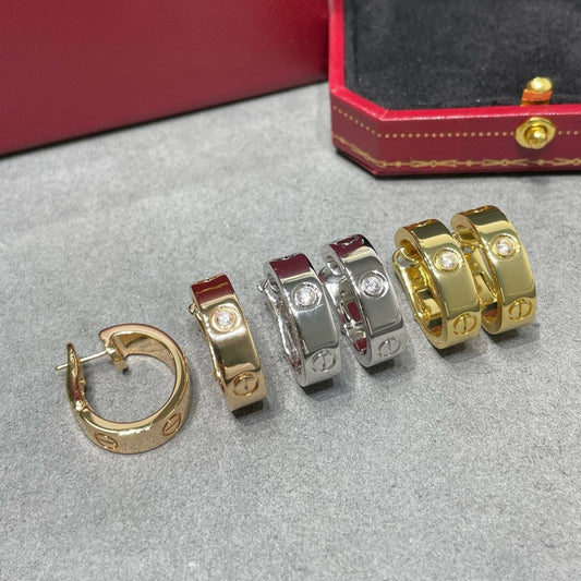 [Bling Jewelrys ]LOVE 5.5MM 1 DIAMOND EARRINGS