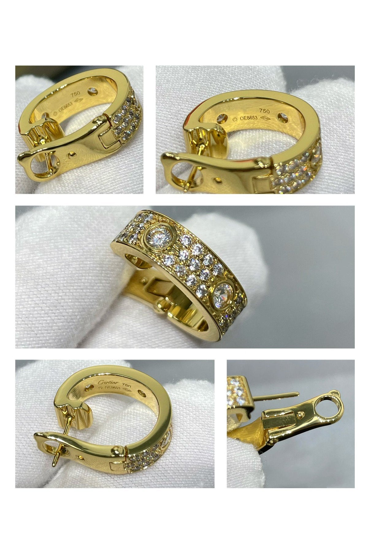 [Bling Jewelrys ]LOVE 5,5 MM DIAMANT-PAVÉ-OHRRINGE