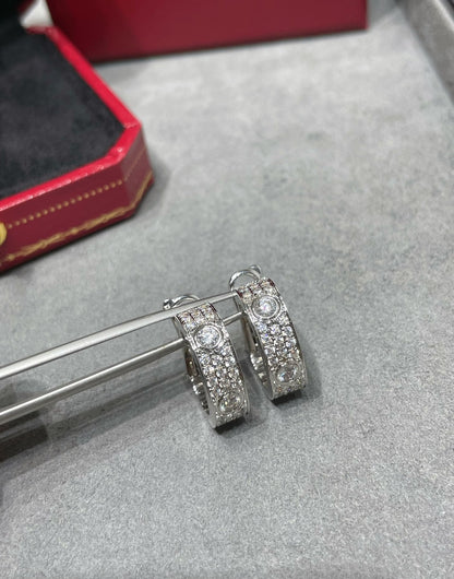 [Bling Jewelrys ]LOVE 5,5 MM DIAMANT-PAVÉ-OHRRINGE