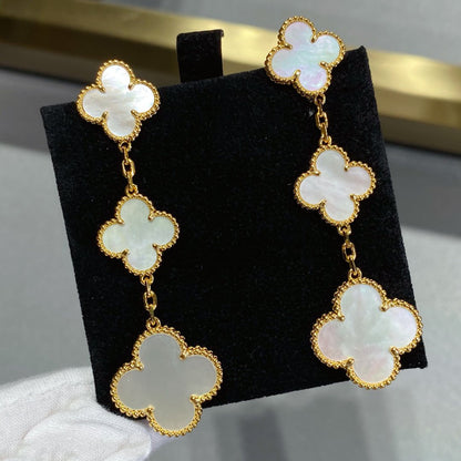 [Bling Jewelry] KLEEBALL-Ohrringe mit 3 Motiven aus Perlmutt in Gold