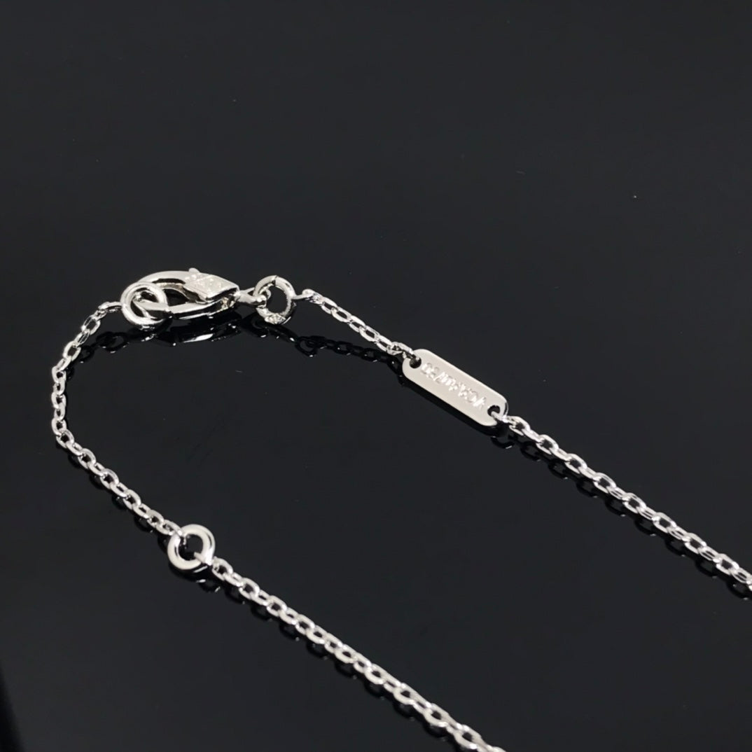 [Bling Jewelrys ]CLOVER PIETERSITE SILVER LONG NECKLACE
